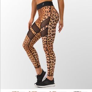 DO YOU EVEN mesh panel leopard leggings.